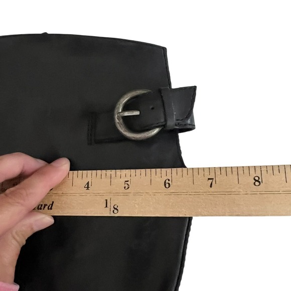 Born Black Leather Riding Boots Womens Size 7M Tall Knee High Buckle - Picture 13 of 14